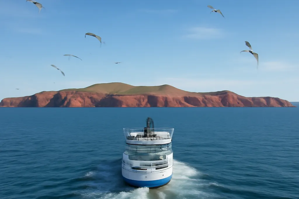 Traversier CTMA en pleine mer entre l'Île-du-Prince-Édouard et les Îles-de-la-Madeleine