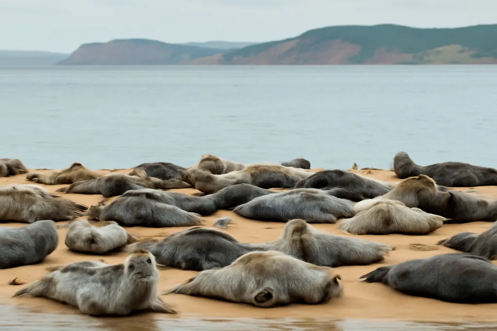 Plage de sable roux et falaises aux Îles de la Madeleine