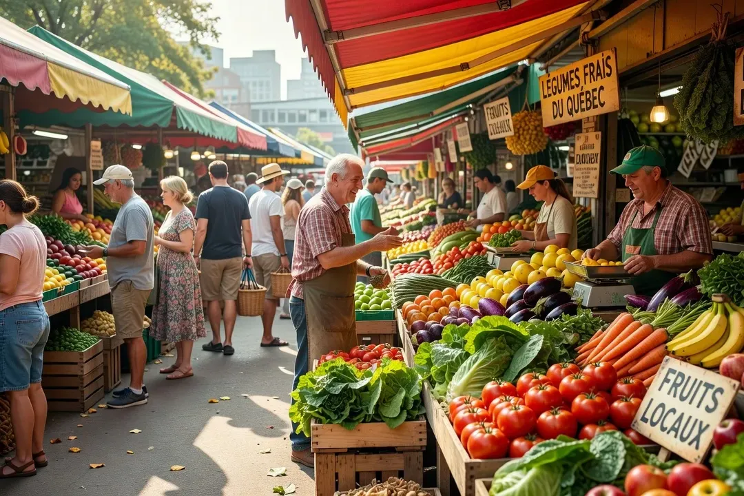 Marché Jean-Talon Montréal étals légumes fruits Petite Italie