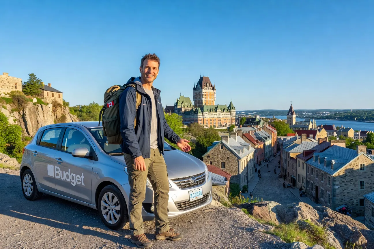 Jean-Luc Mercier devant le Château Frontenac, Québec City
