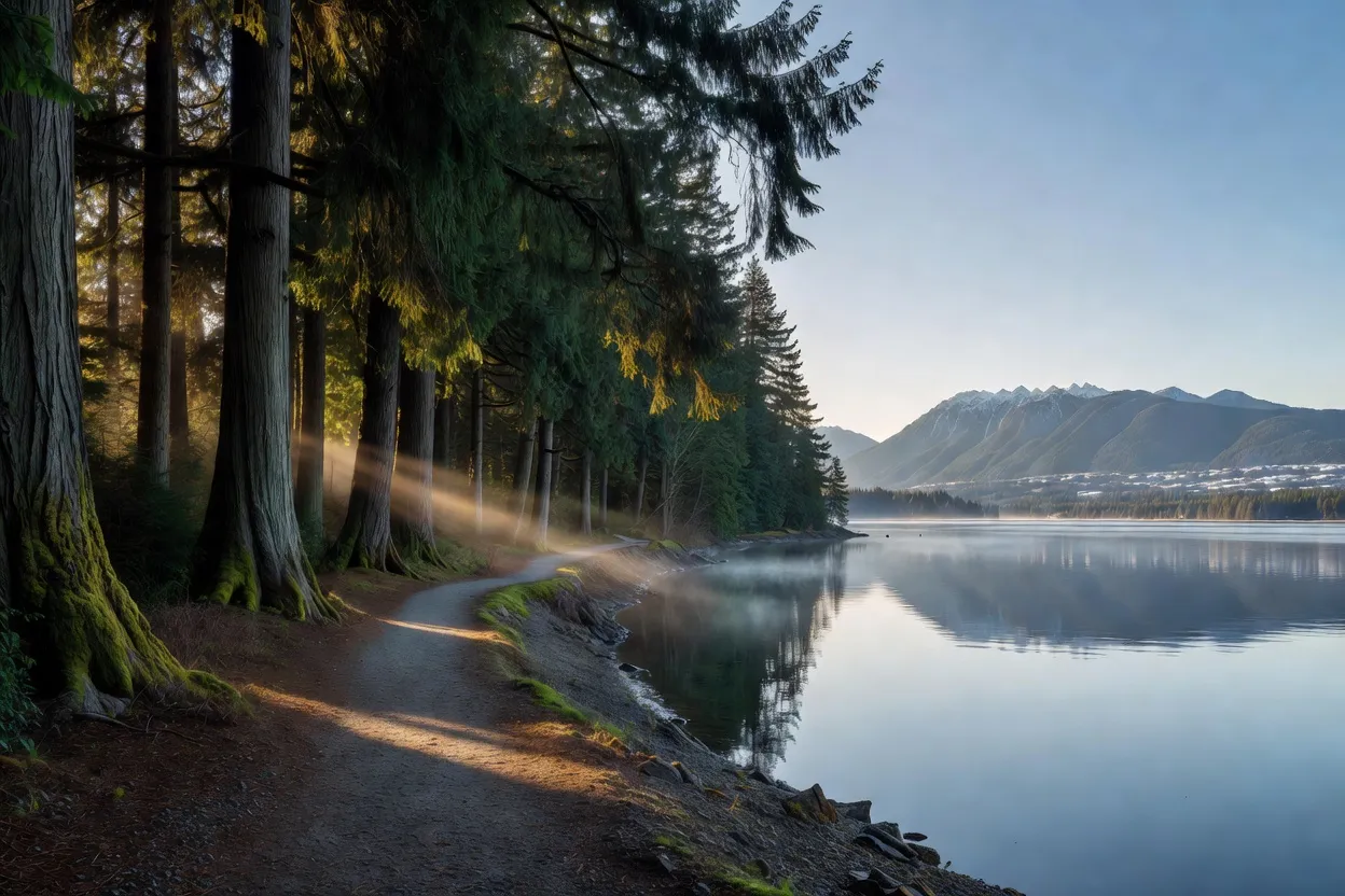 Vancouver entre océan Pacifique et montagnes de la chaîne Côtière
