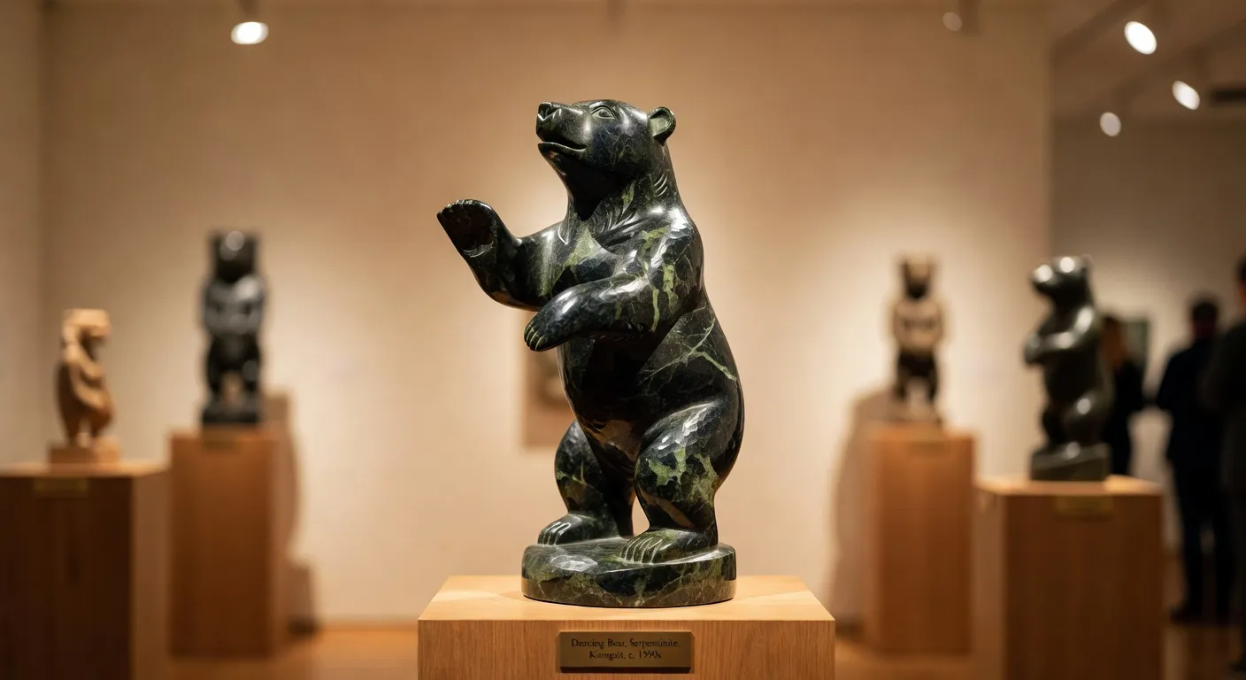 Sculpture inuit en steatite a Kinngait au Nunavut