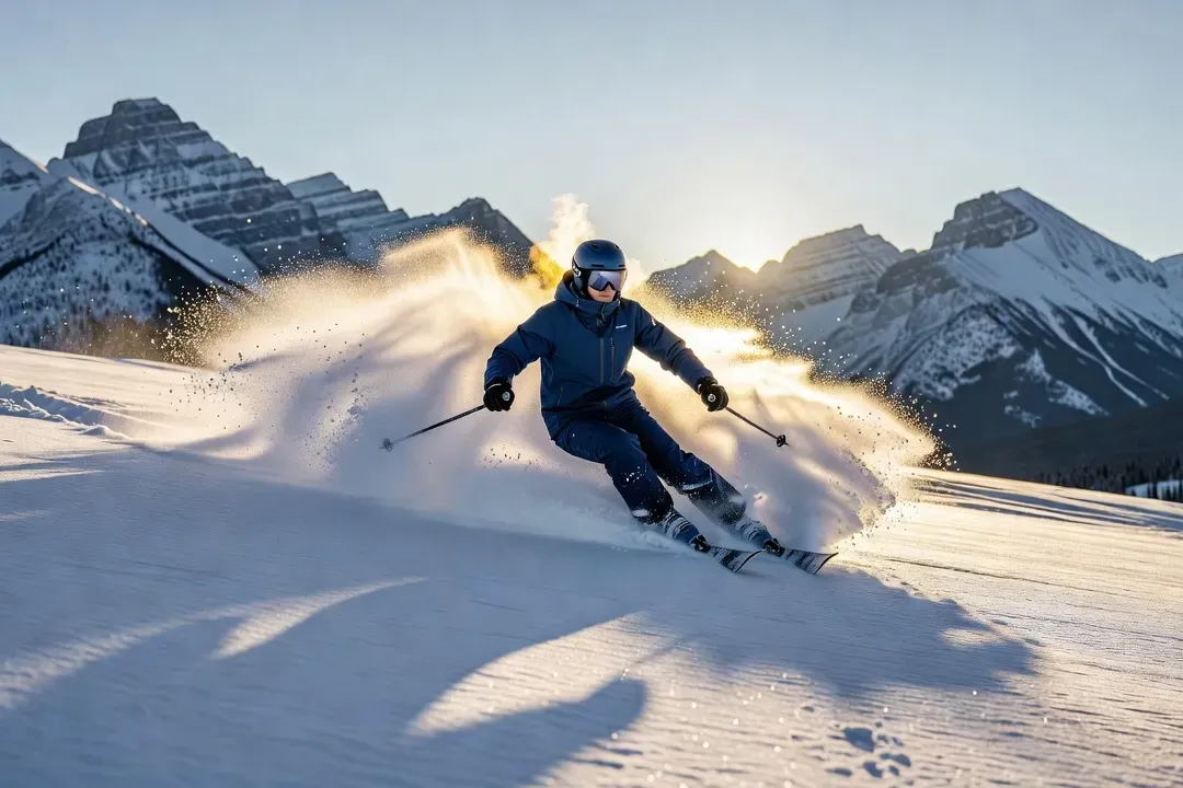 Skier poudreuse Banff Rocheuses